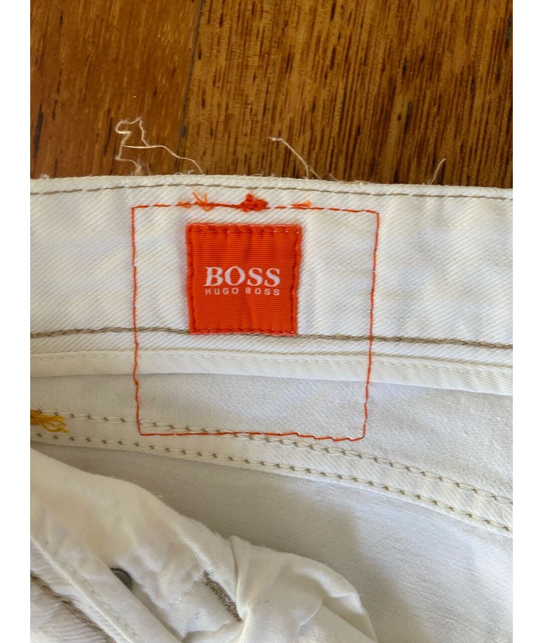 HUGO BOSS Белые хлопковые прямые джинсы, фото 5