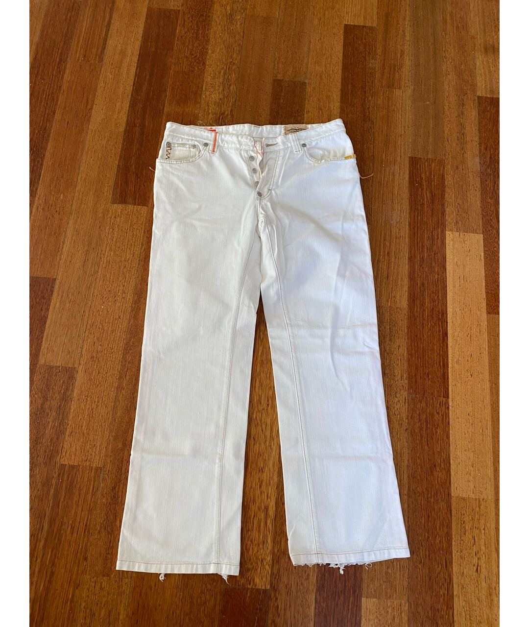 HUGO BOSS Белые хлопковые прямые джинсы, фото 7