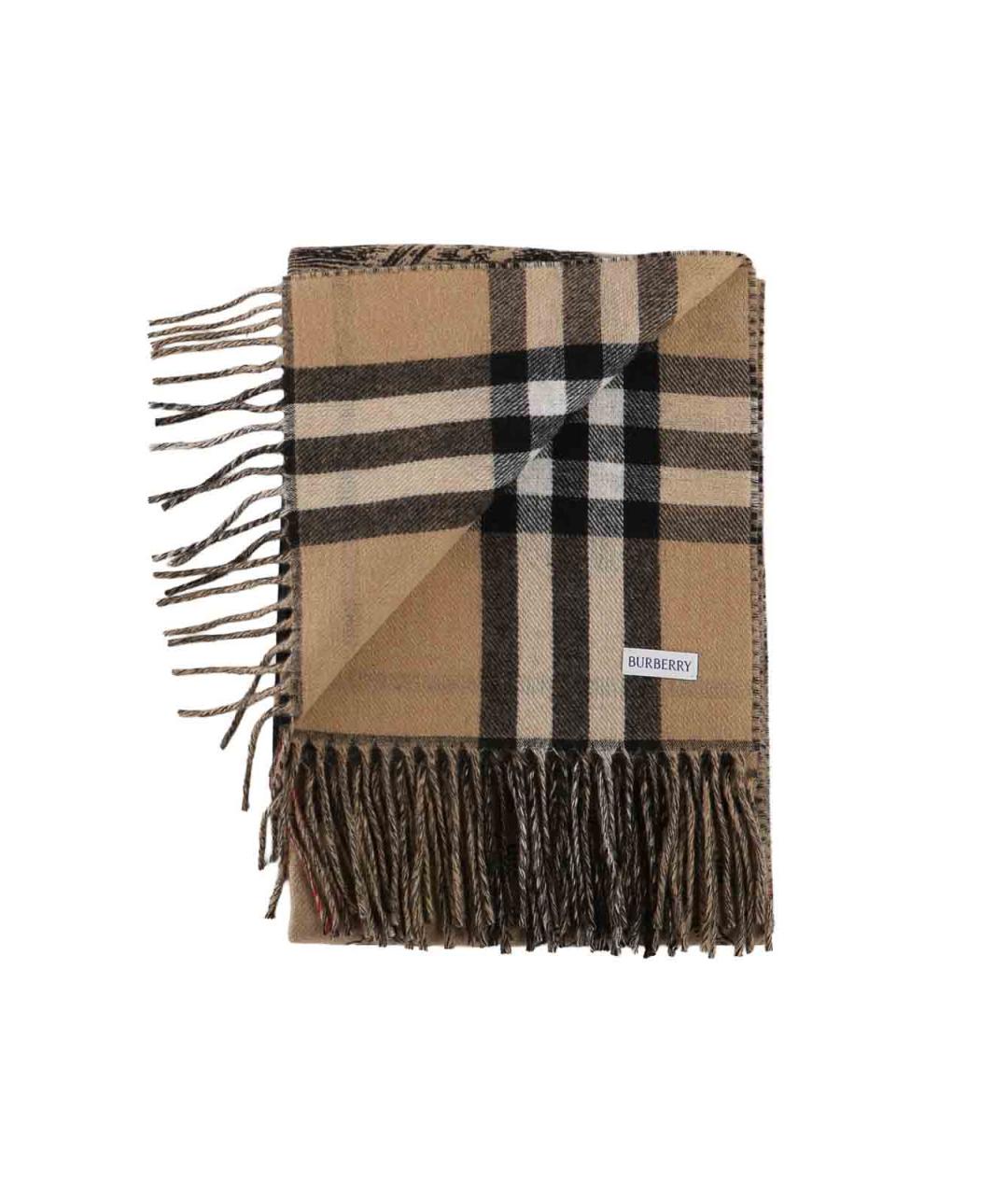 BURBERRY Коричневый кашемировый шарф, фото 3