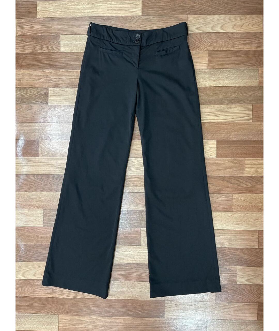 BURBERRY Черные хлопко-эластановые брюки широкие, фото 8