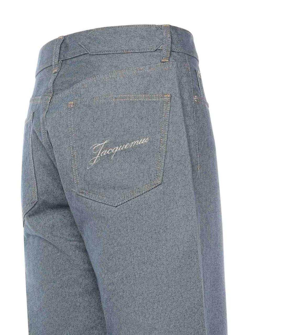 JACQUEMUS Голубые хлопковые прямые джинсы, фото 2