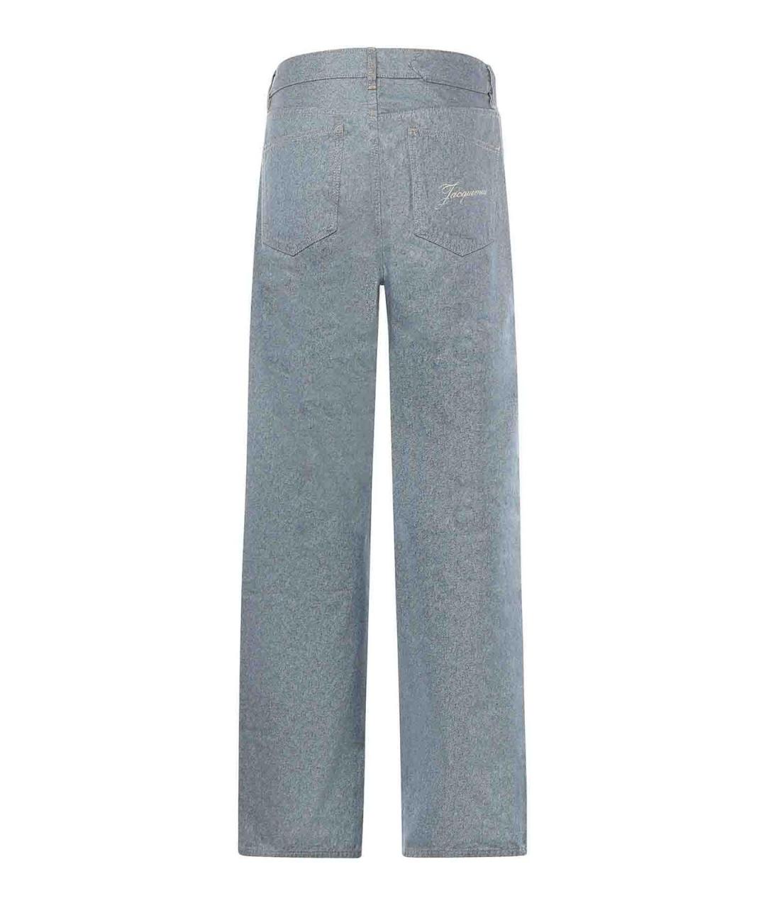 JACQUEMUS Голубые хлопковые прямые джинсы, фото 3