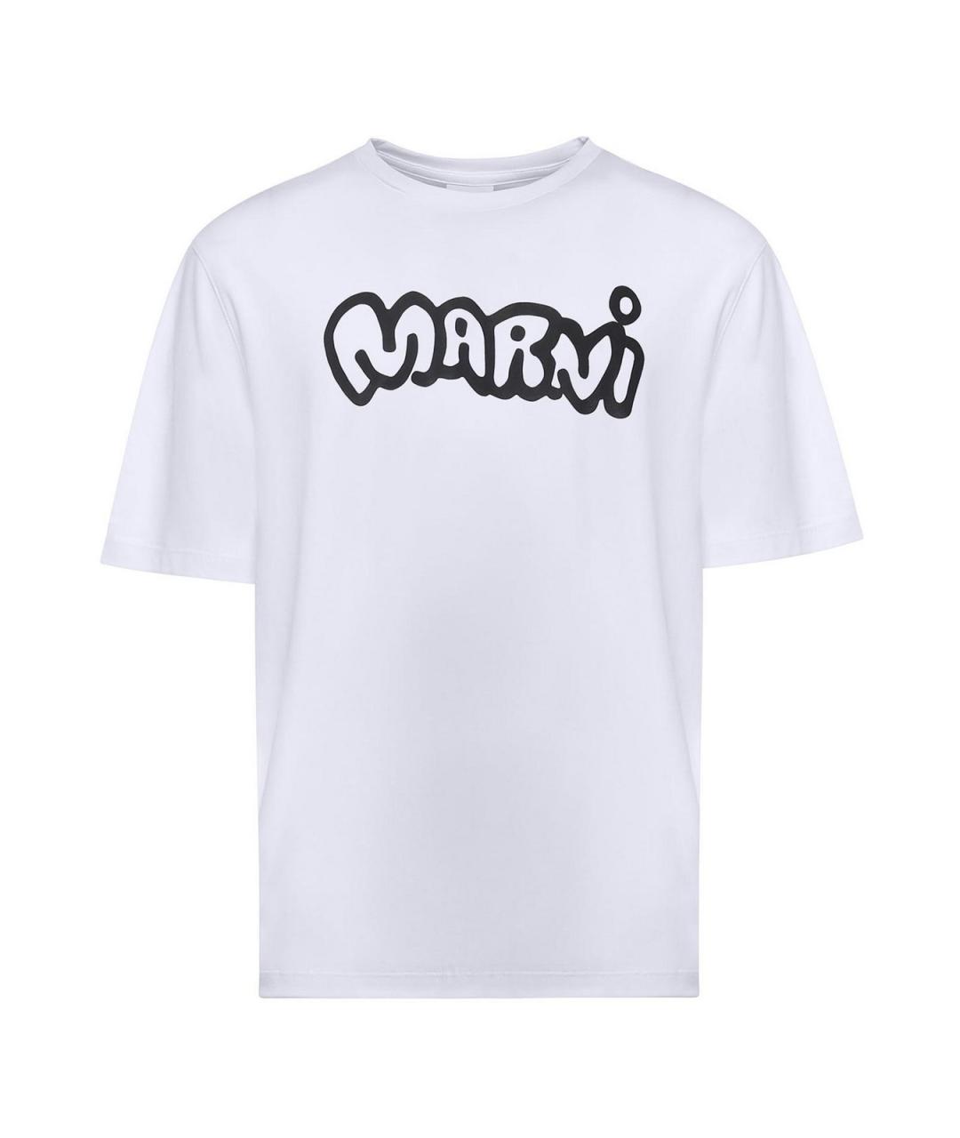 MARNI Белая хлопковая футболка, фото 1