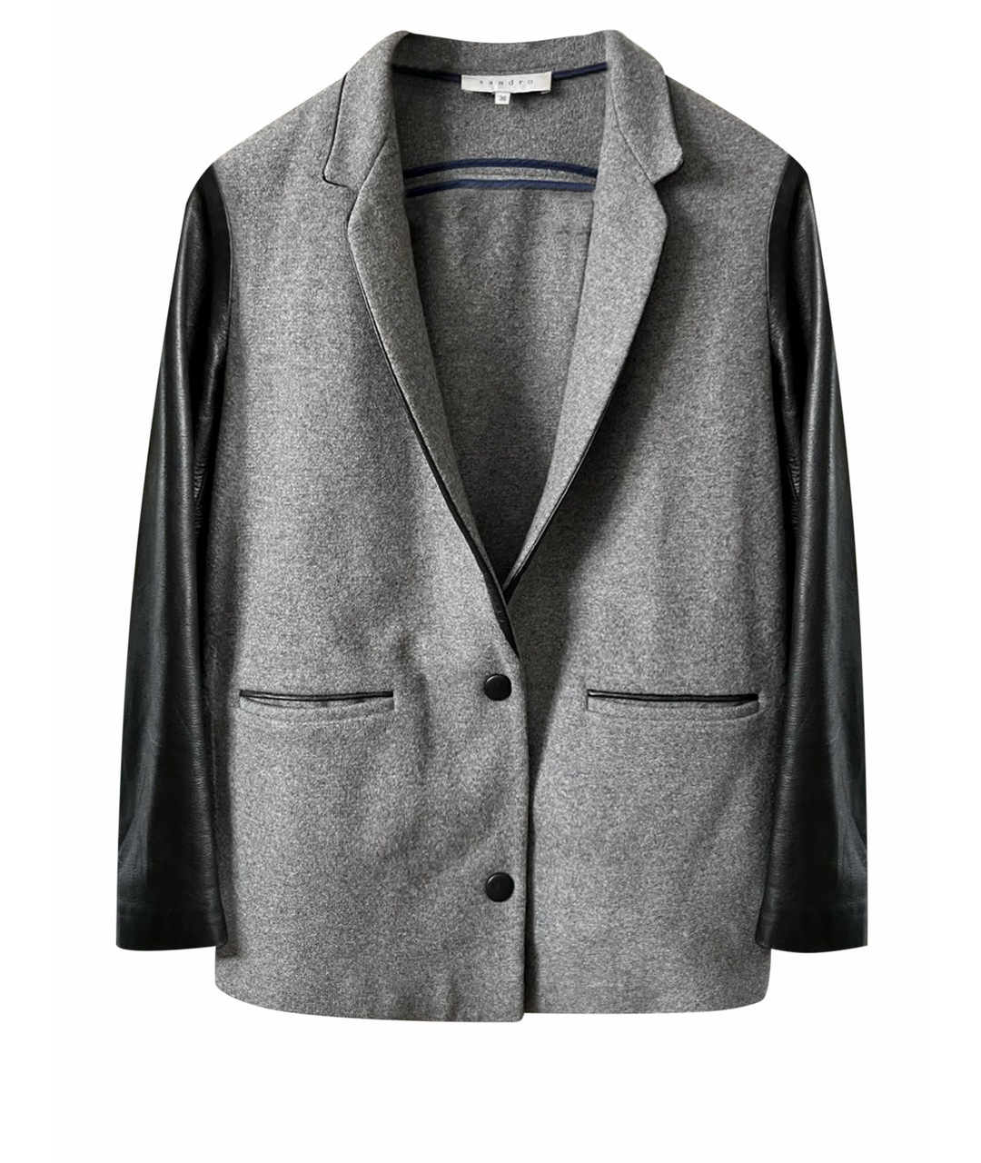 SANDRO Серый шерстяной жакет/пиджак, фото 1