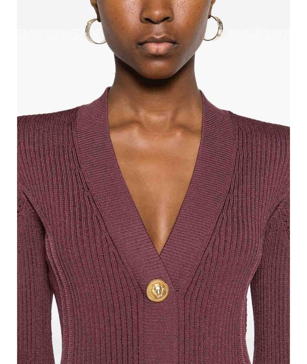 BALMAIN Фиолетовое полиэстеровое повседневное платье, фото 5