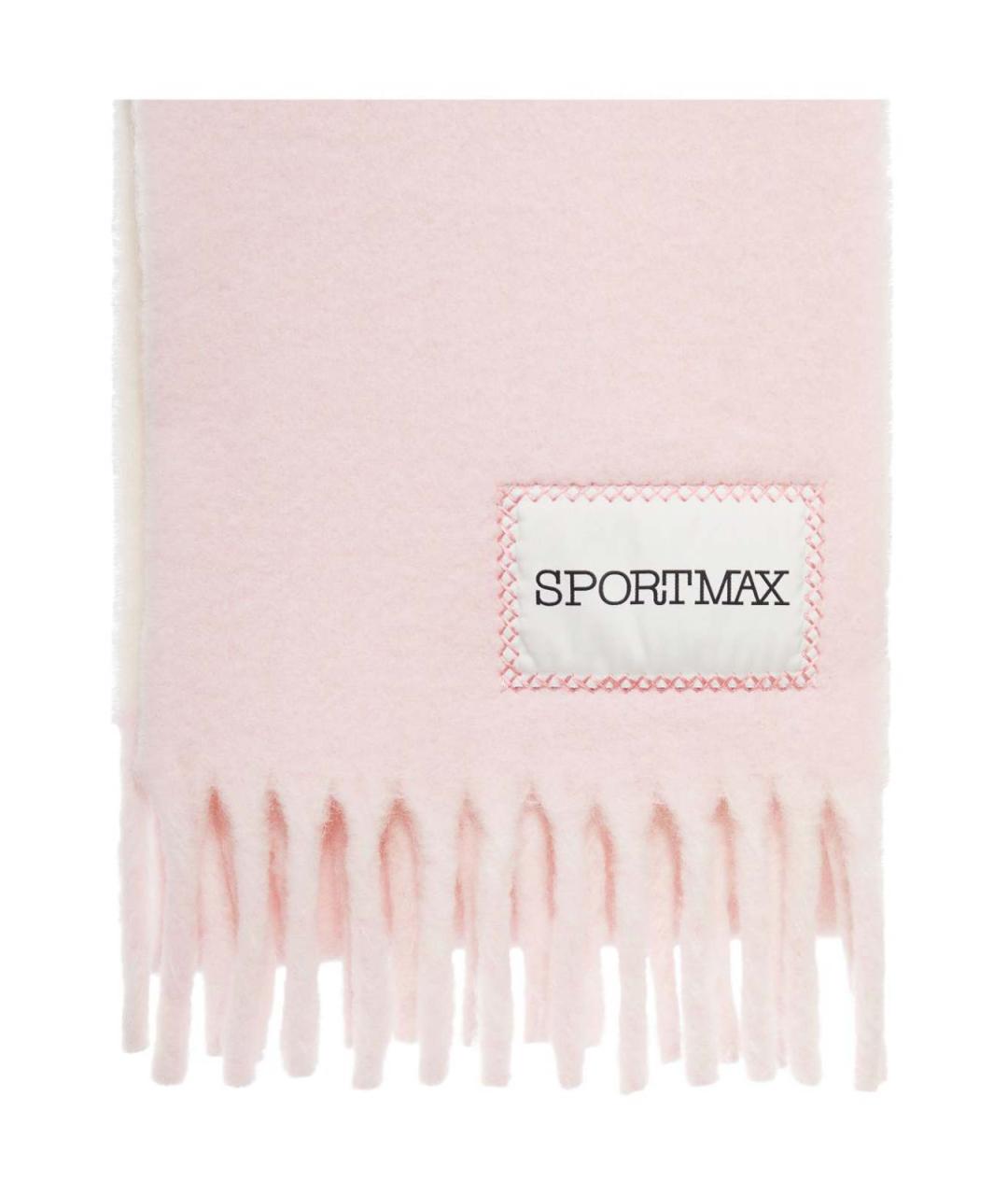 SPORTMAX Розовый шерстяной шарф, фото 2