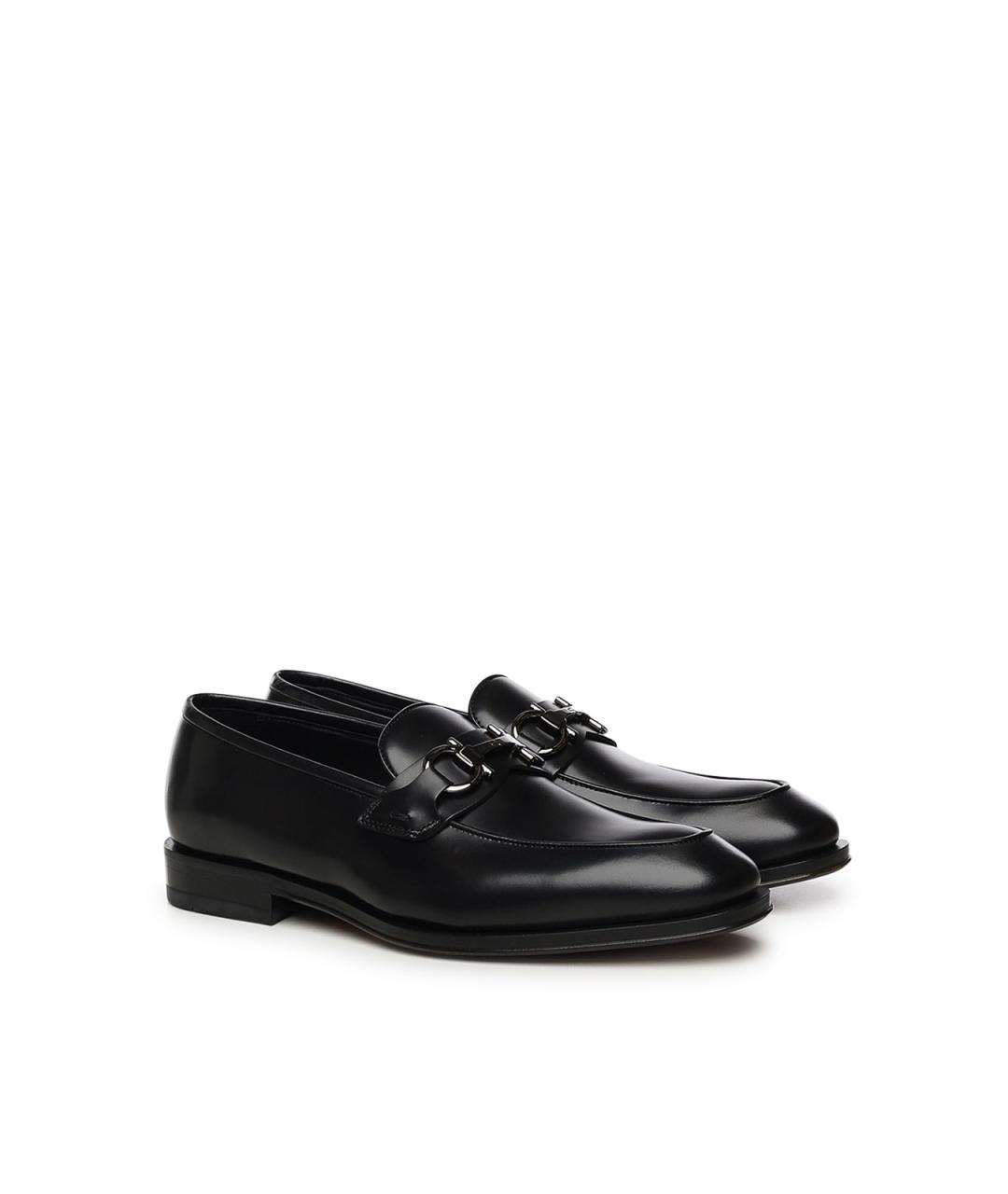 FERRAGAMO Черные кожаные лоферы, фото 2