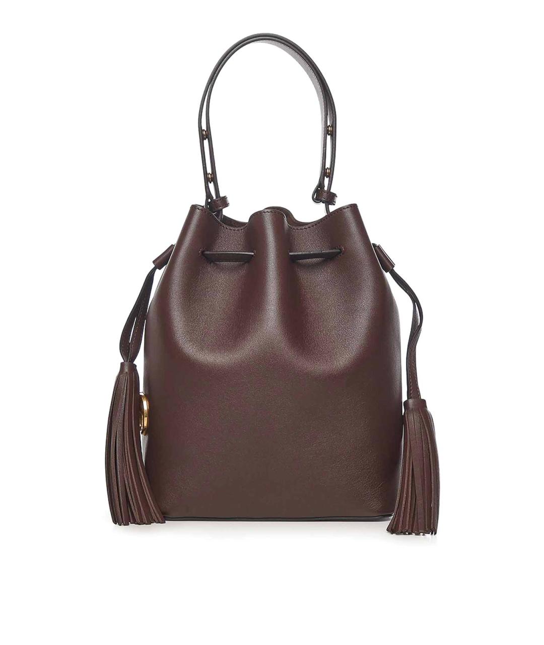 VALENTINO Коричневая кожаная сумка тоут, фото 1