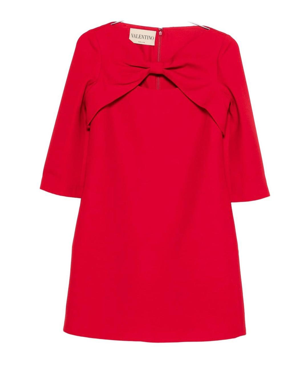 VALENTINO Красное шерстяное коктейльное платье, фото 1