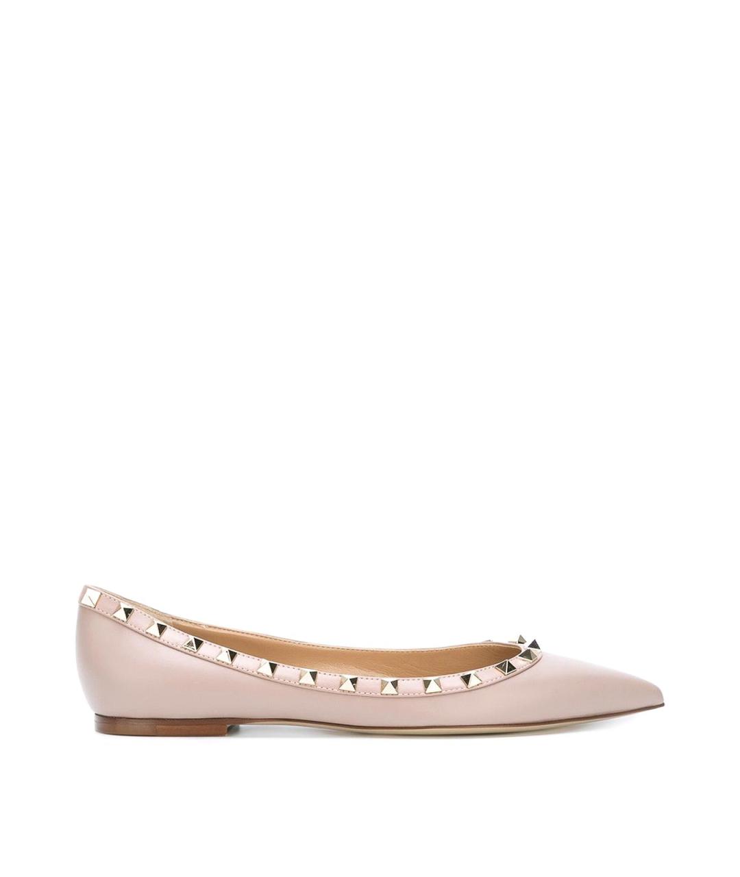 VALENTINO Розовые кожаные балетки, фото 1