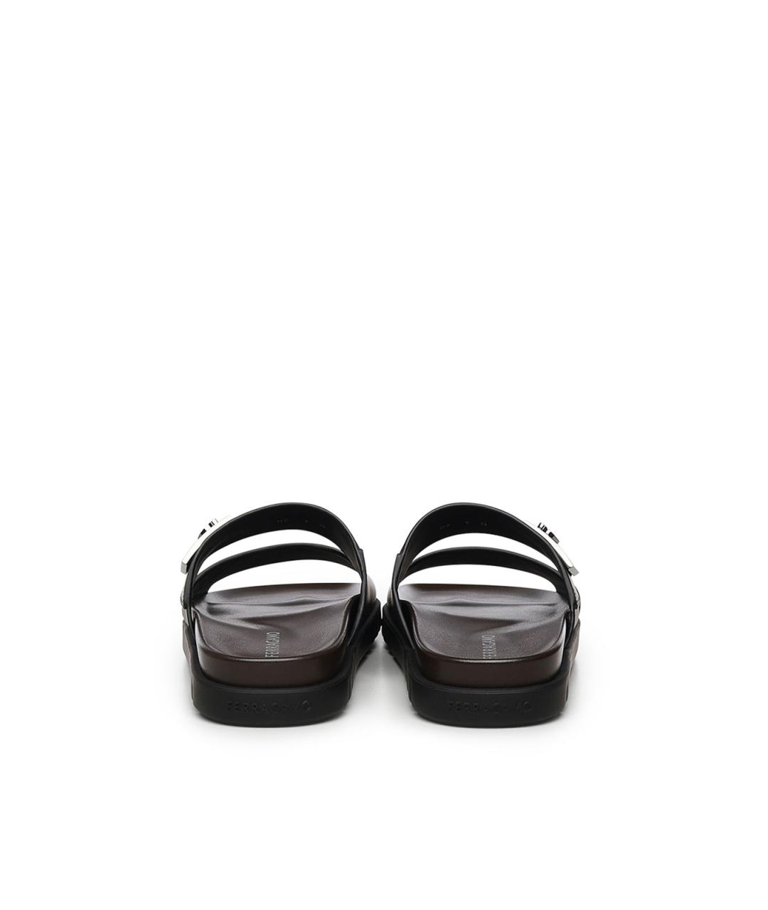 FERRAGAMO Черные кожаные сандалии, фото 3