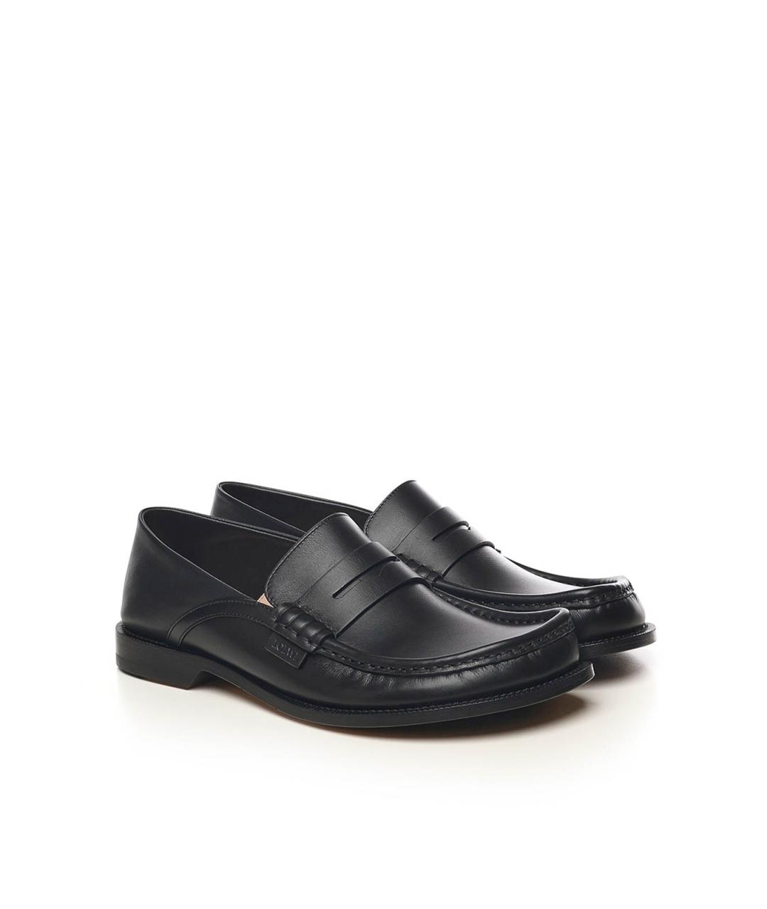 LOEWE Черные кожаные лоферы, фото 2
