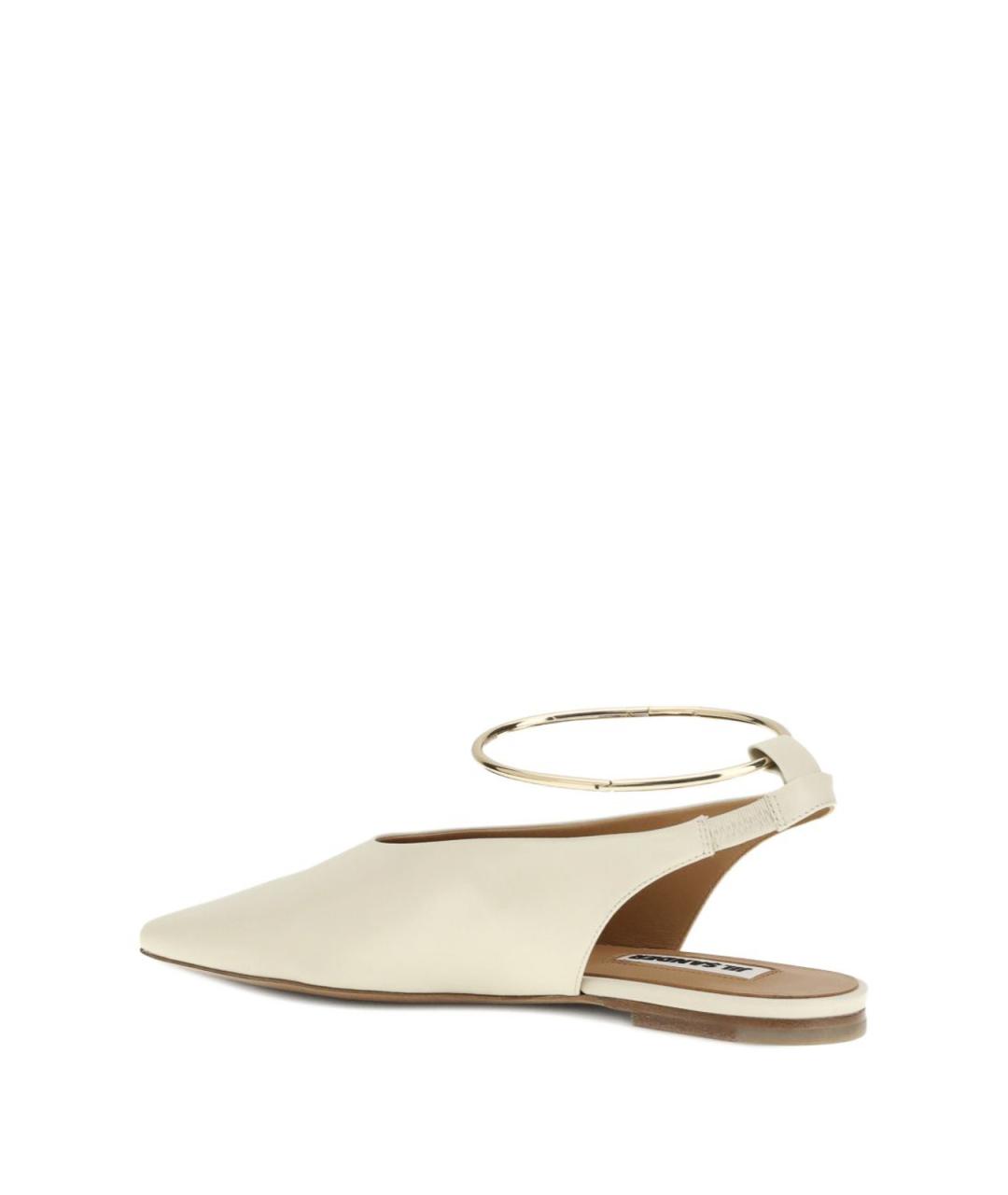 JIL SANDER Белые кожаные балетки, фото 3