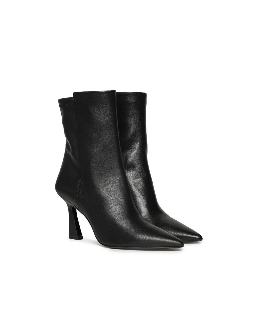 STUART WEITZMAN Черные кожаные ботильоны, фото 2