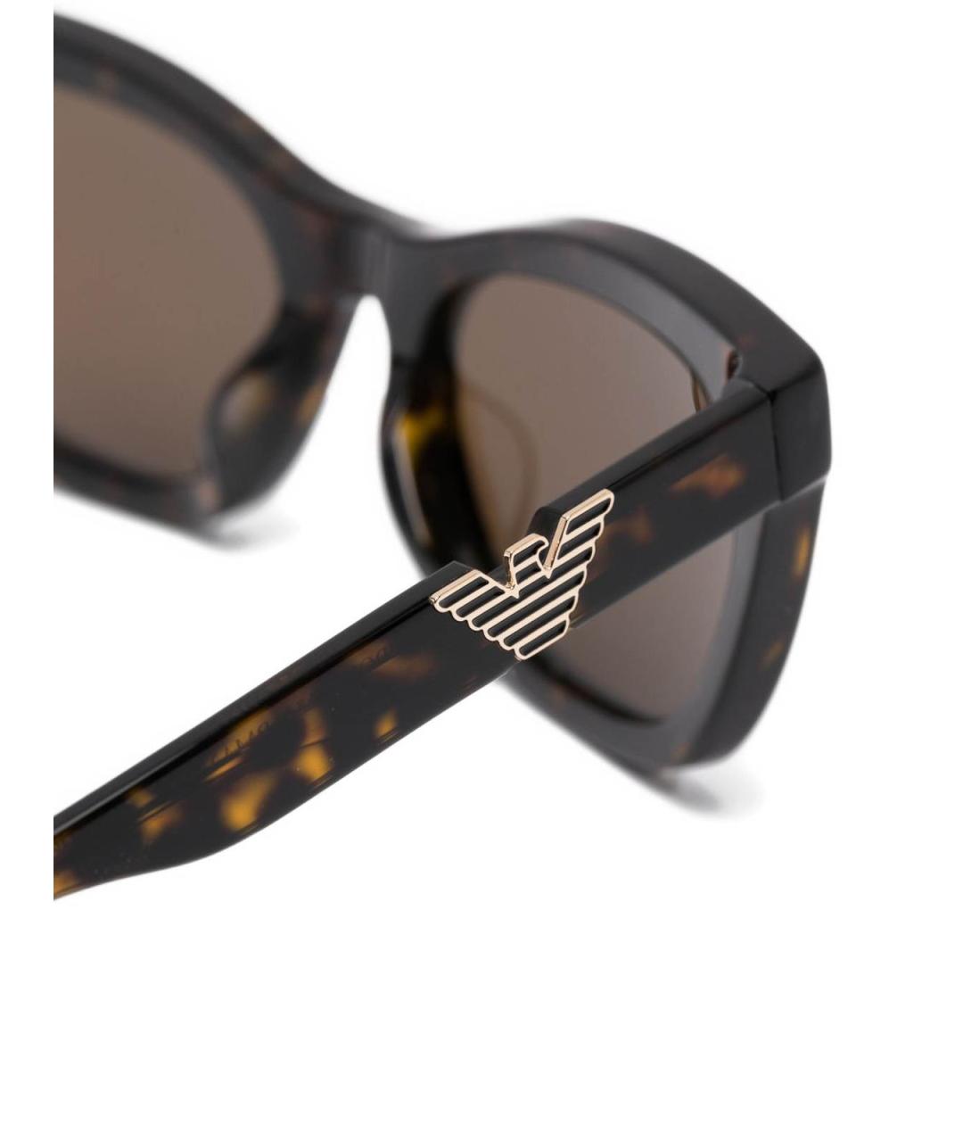 EMPORIO ARMANI Коричневые пластиковые солнцезащитные очки, фото 2