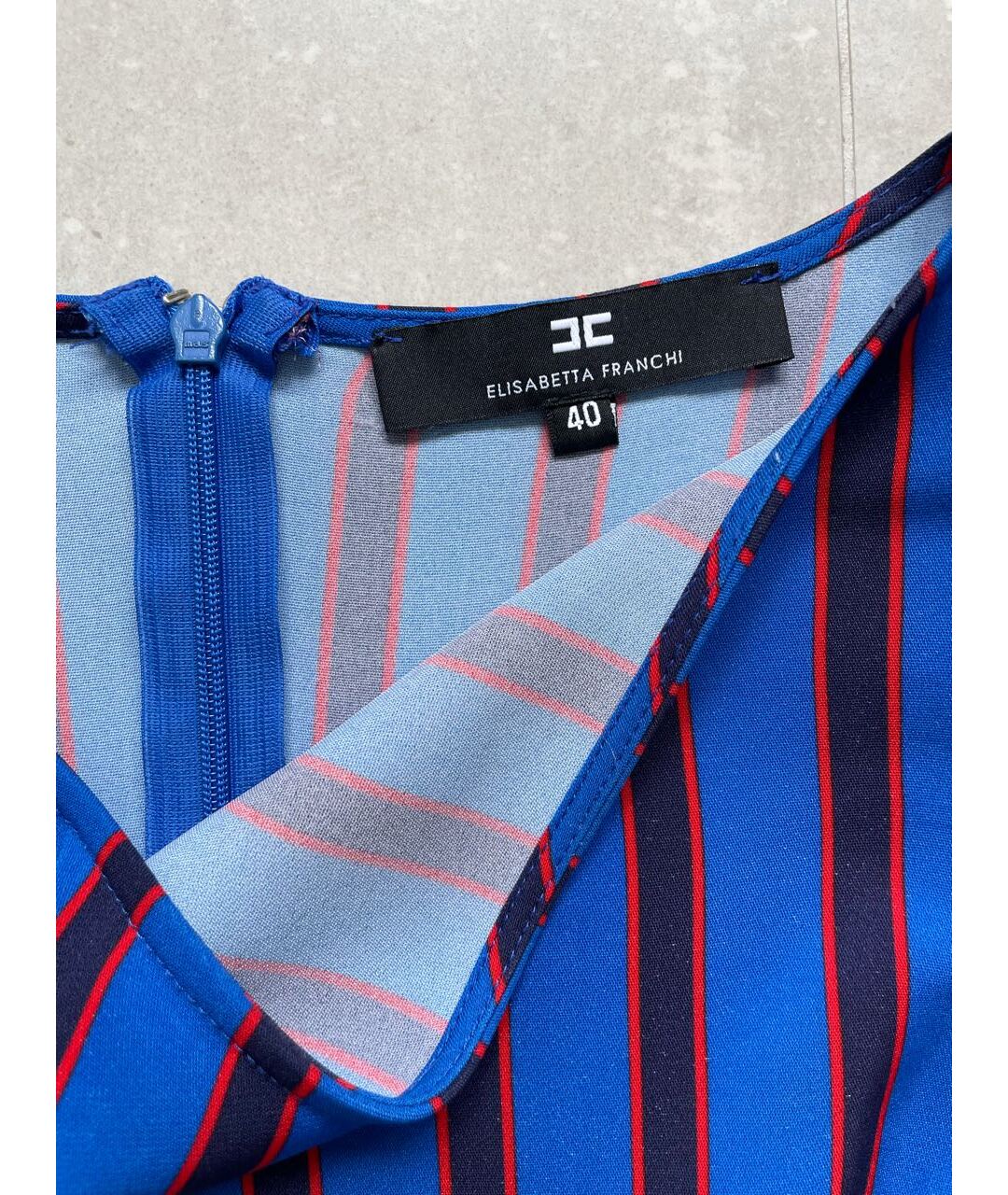 ELISABETTA FRANCHI Синее полиэстеровое повседневное платье, фото 5
