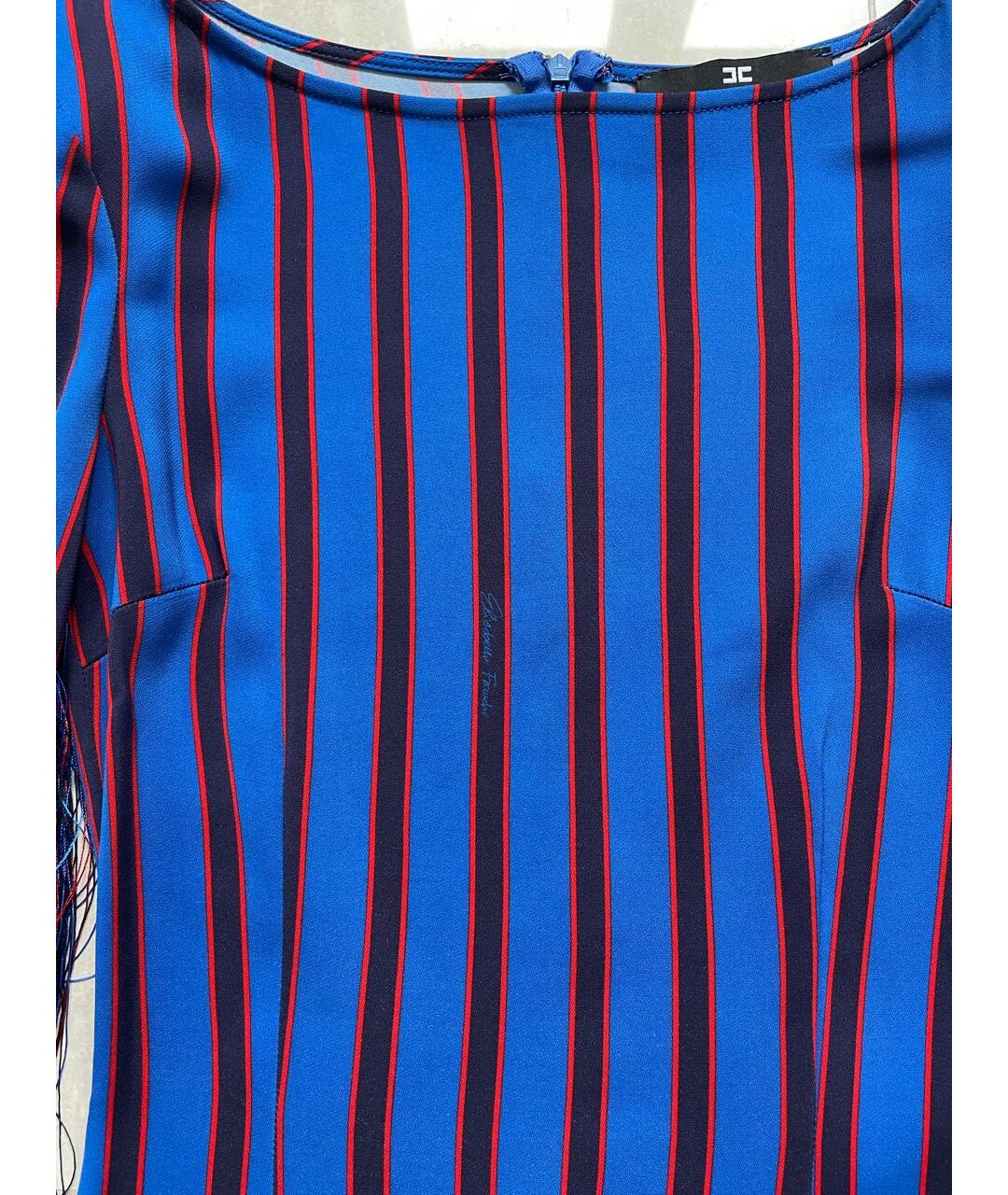 ELISABETTA FRANCHI Синее полиэстеровое повседневное платье, фото 4