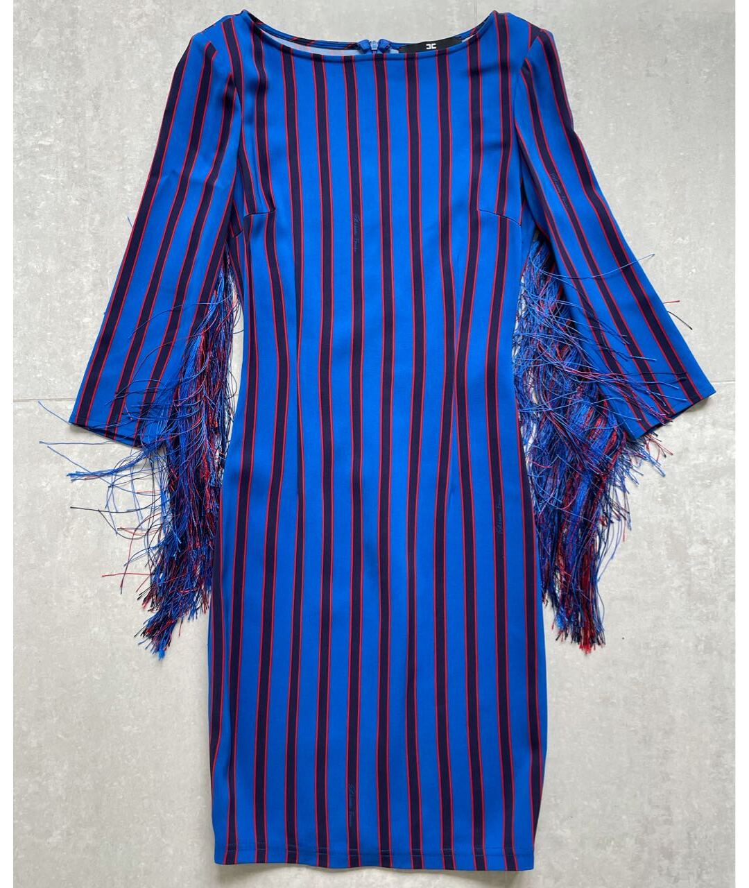 ELISABETTA FRANCHI Синее полиэстеровое повседневное платье, фото 6