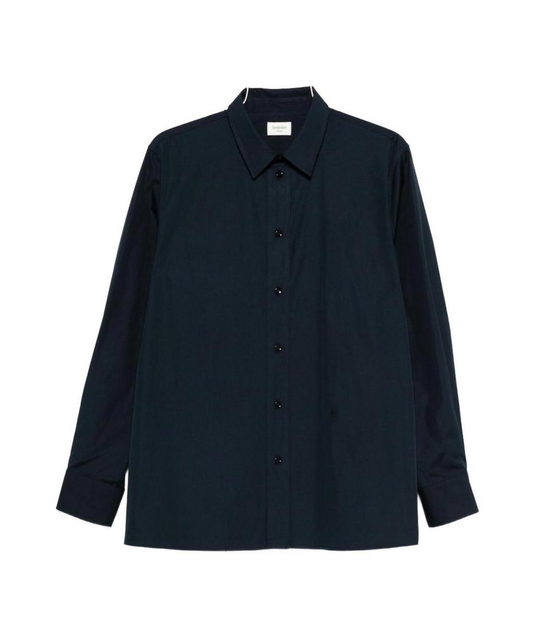 SAINT LAURENT Темно-синяя хлопковая классическая рубашка, фото 1