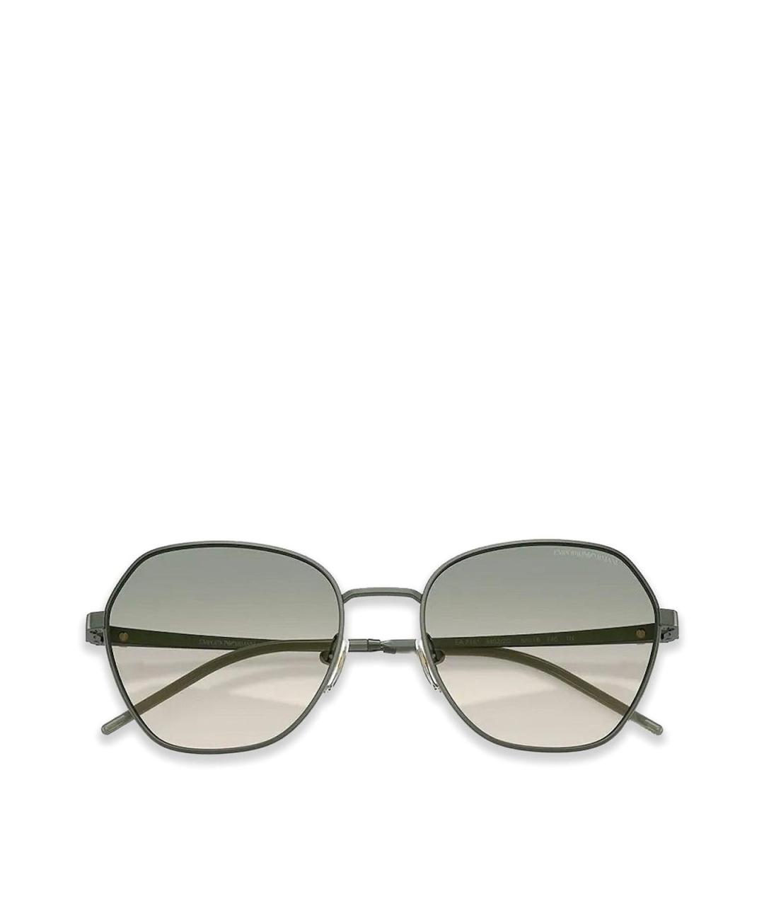 EMPORIO ARMANI Серые металлические солнцезащитные очки, фото 3