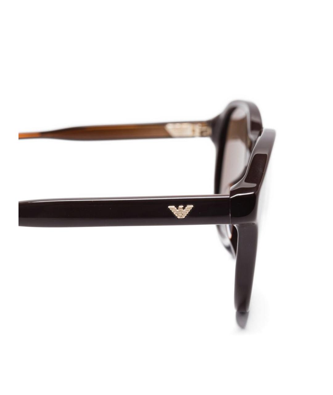 EMPORIO ARMANI Коричневые пластиковые солнцезащитные очки, фото 3