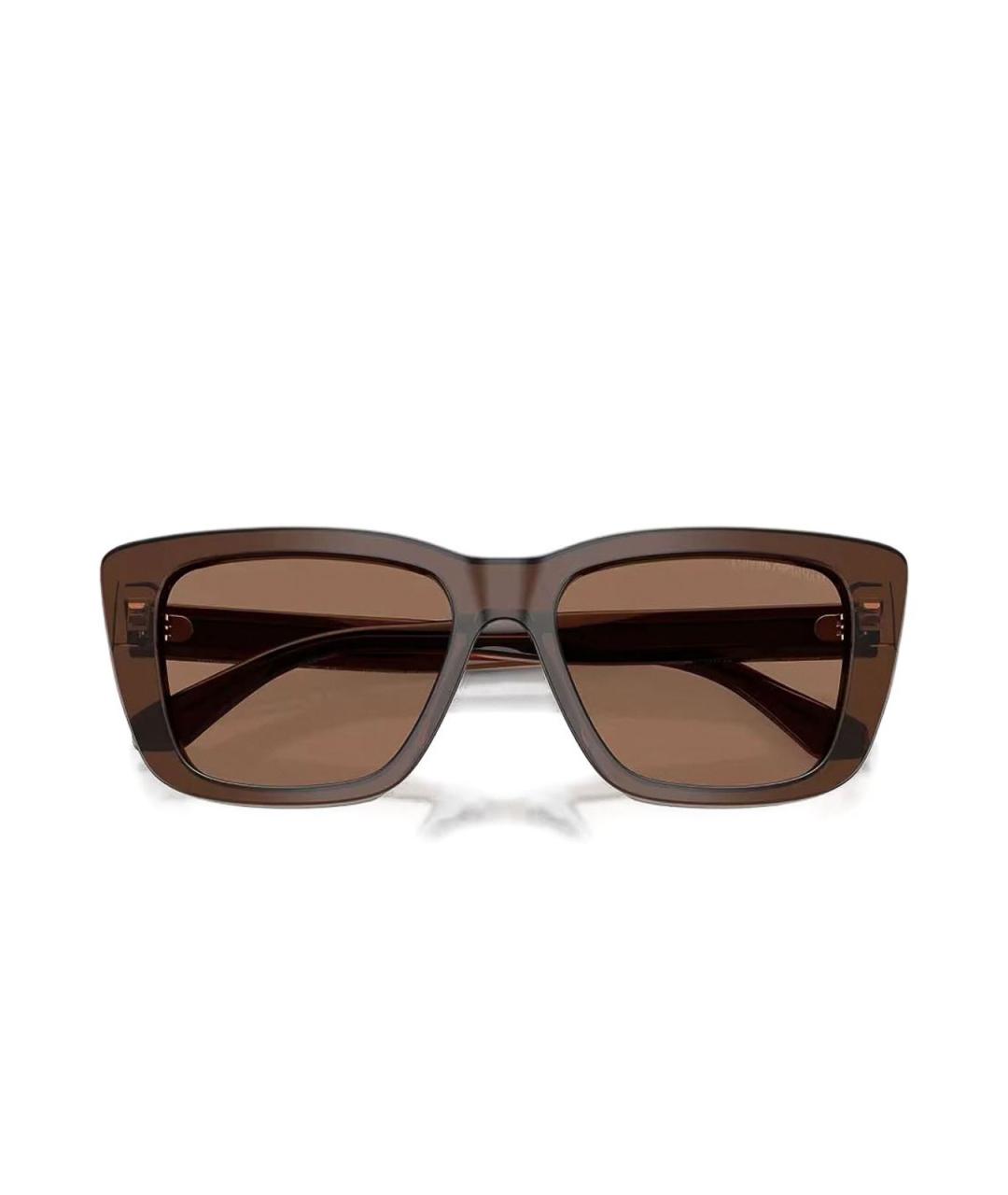 EMPORIO ARMANI Коричневые пластиковые солнцезащитные очки, фото 5