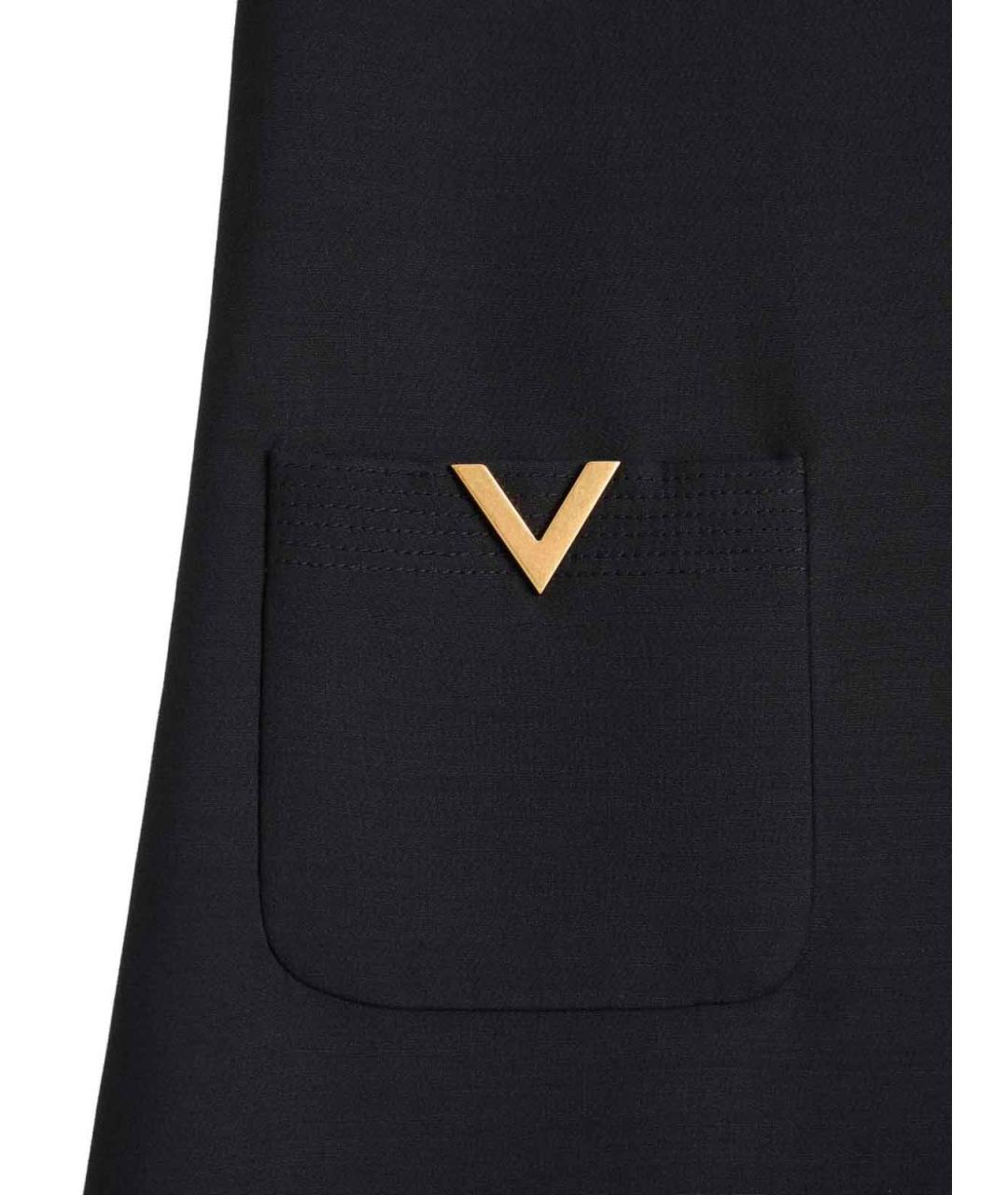 VALENTINO Черное шерстяное повседневное платье, фото 3
