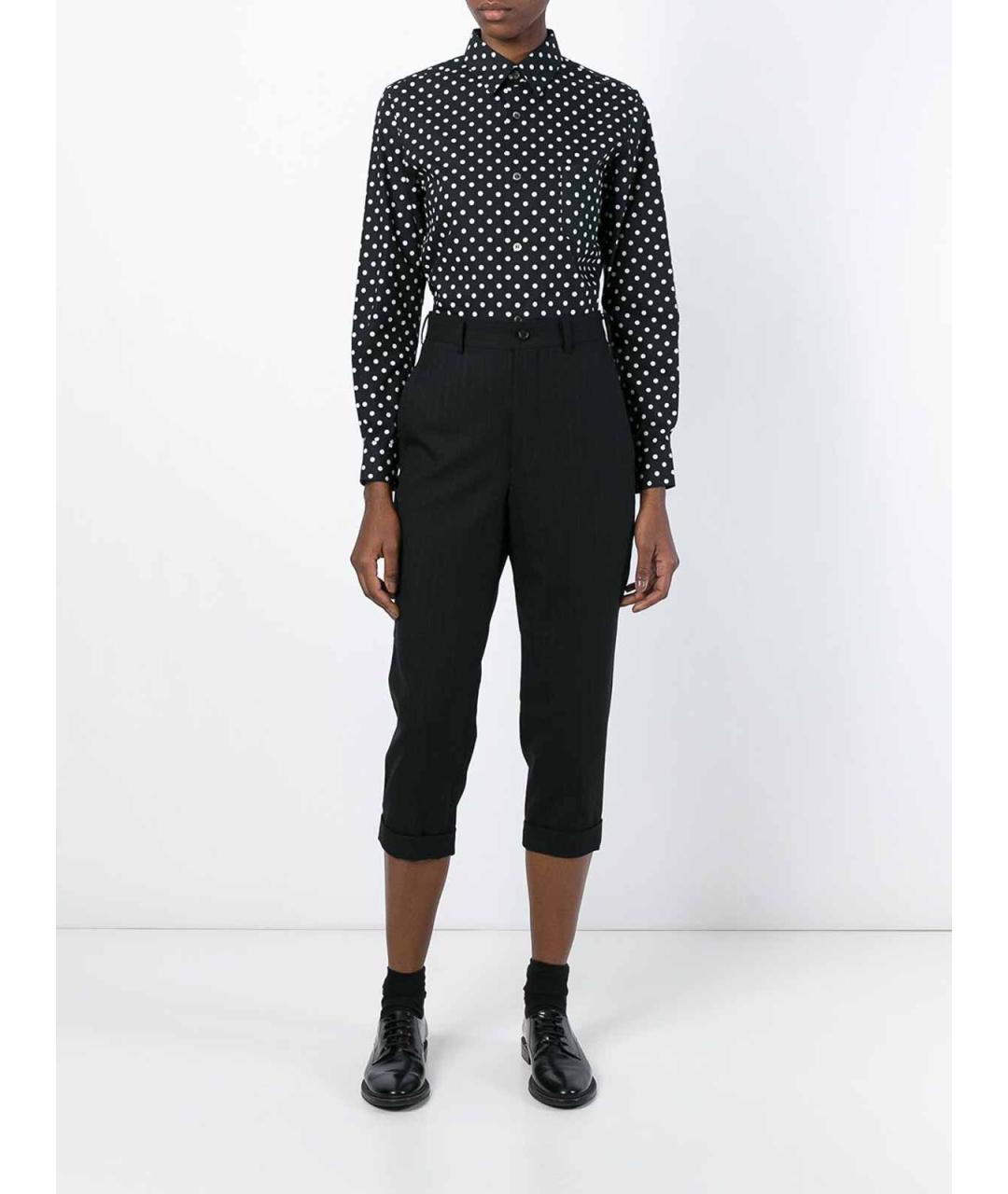 COMME DES GARÇONS Черные шерстяные брюки широкие, фото 2