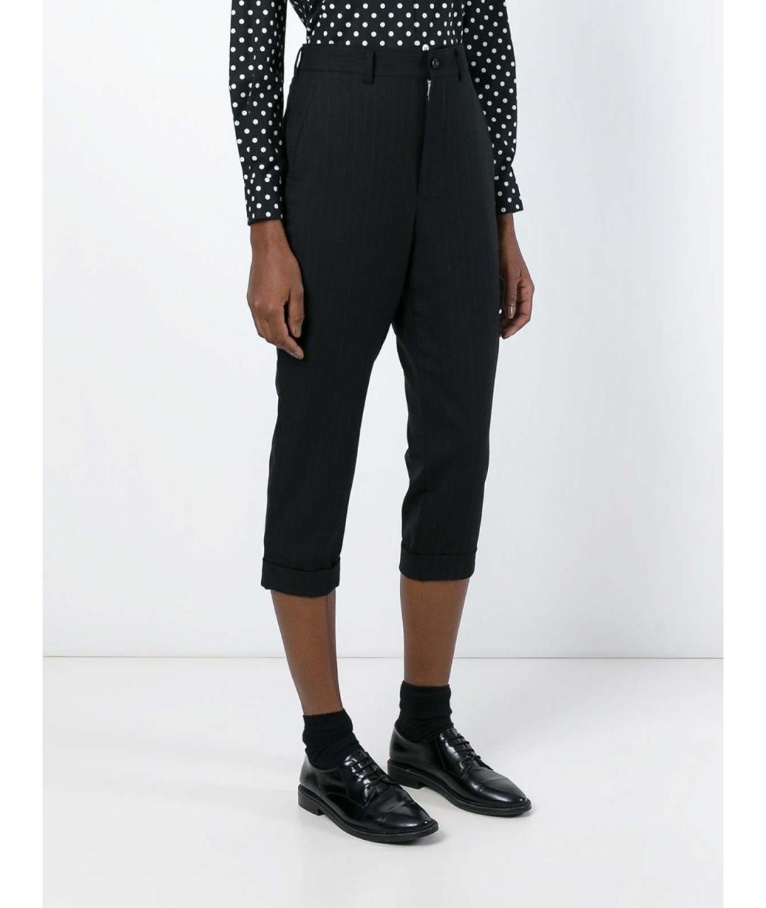 COMME DES GARÇONS Черные шерстяные брюки широкие, фото 3