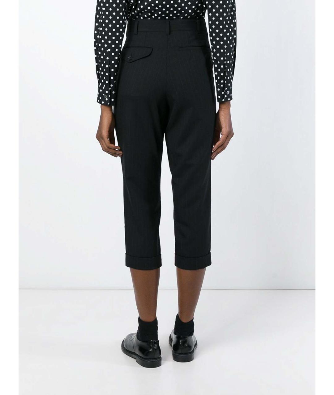 COMME DES GARÇONS Черные шерстяные брюки широкие, фото 4
