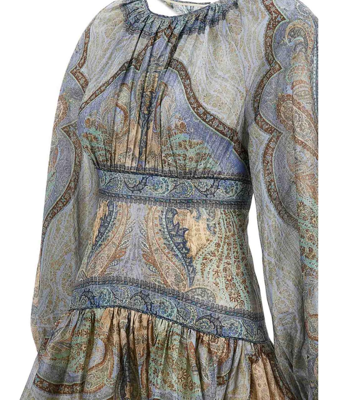 ZIMMERMANN Голубое хлопковое повседневное платье, фото 3