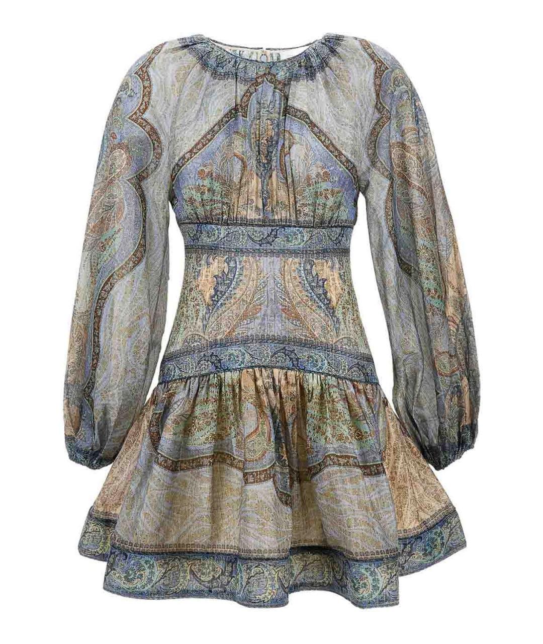 ZIMMERMANN Голубое хлопковое повседневное платье, фото 1