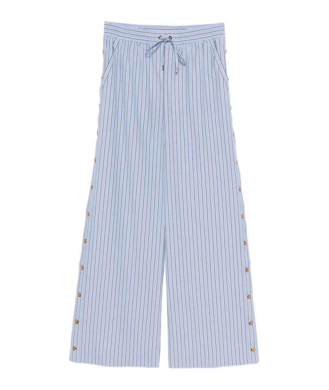 ZIMMERMANN Синие полиэстеровые брюки широкие, фото 1