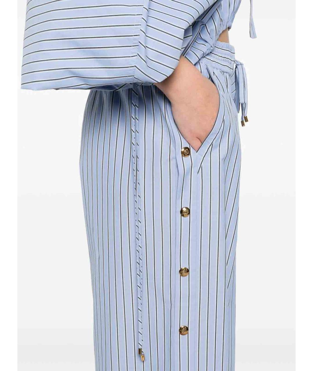 ZIMMERMANN Синие полиэстеровые брюки широкие, фото 2