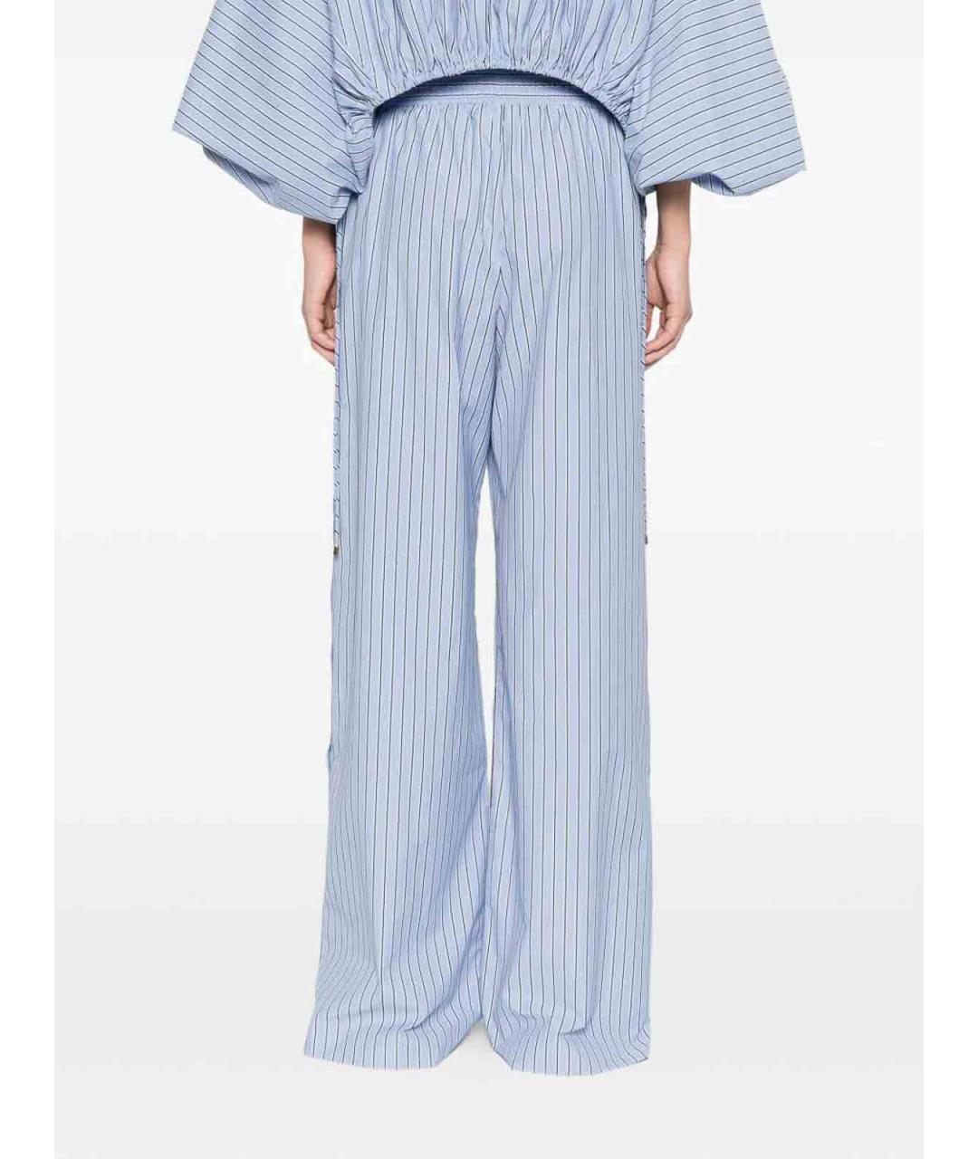 ZIMMERMANN Синие полиэстеровые брюки широкие, фото 4