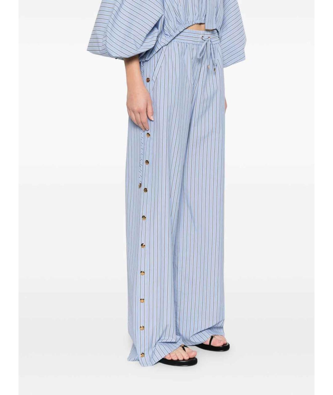 ZIMMERMANN Синие полиэстеровые брюки широкие, фото 3