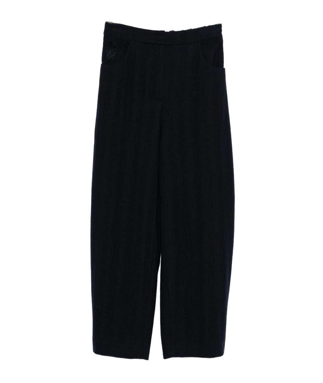 EMPORIO ARMANI Синие шерстяные брюки широкие, фото 1