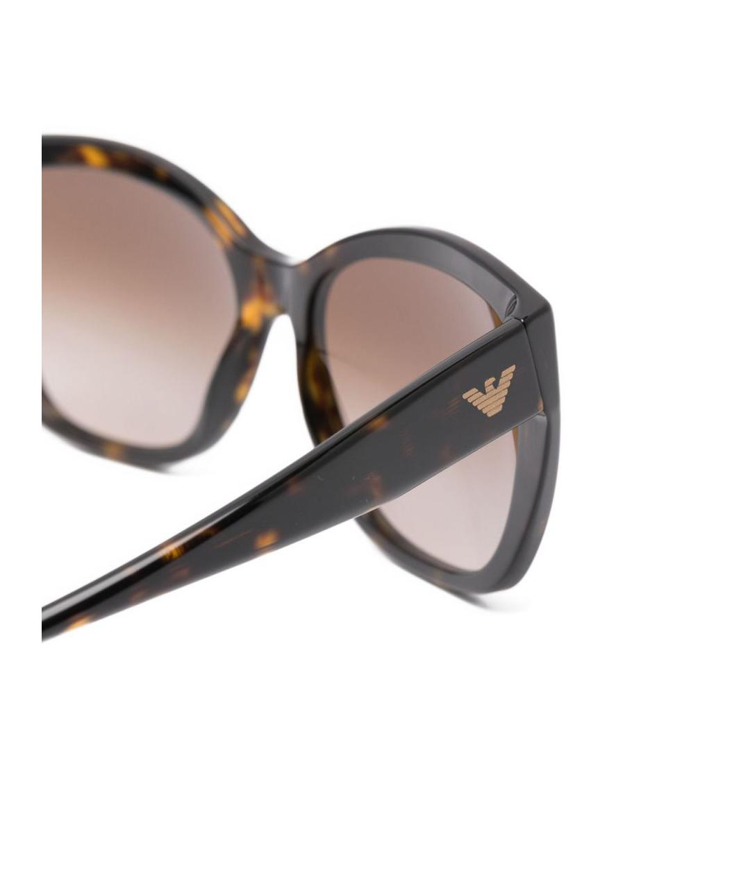 EMPORIO ARMANI Коричневые пластиковые солнцезащитные очки, фото 3
