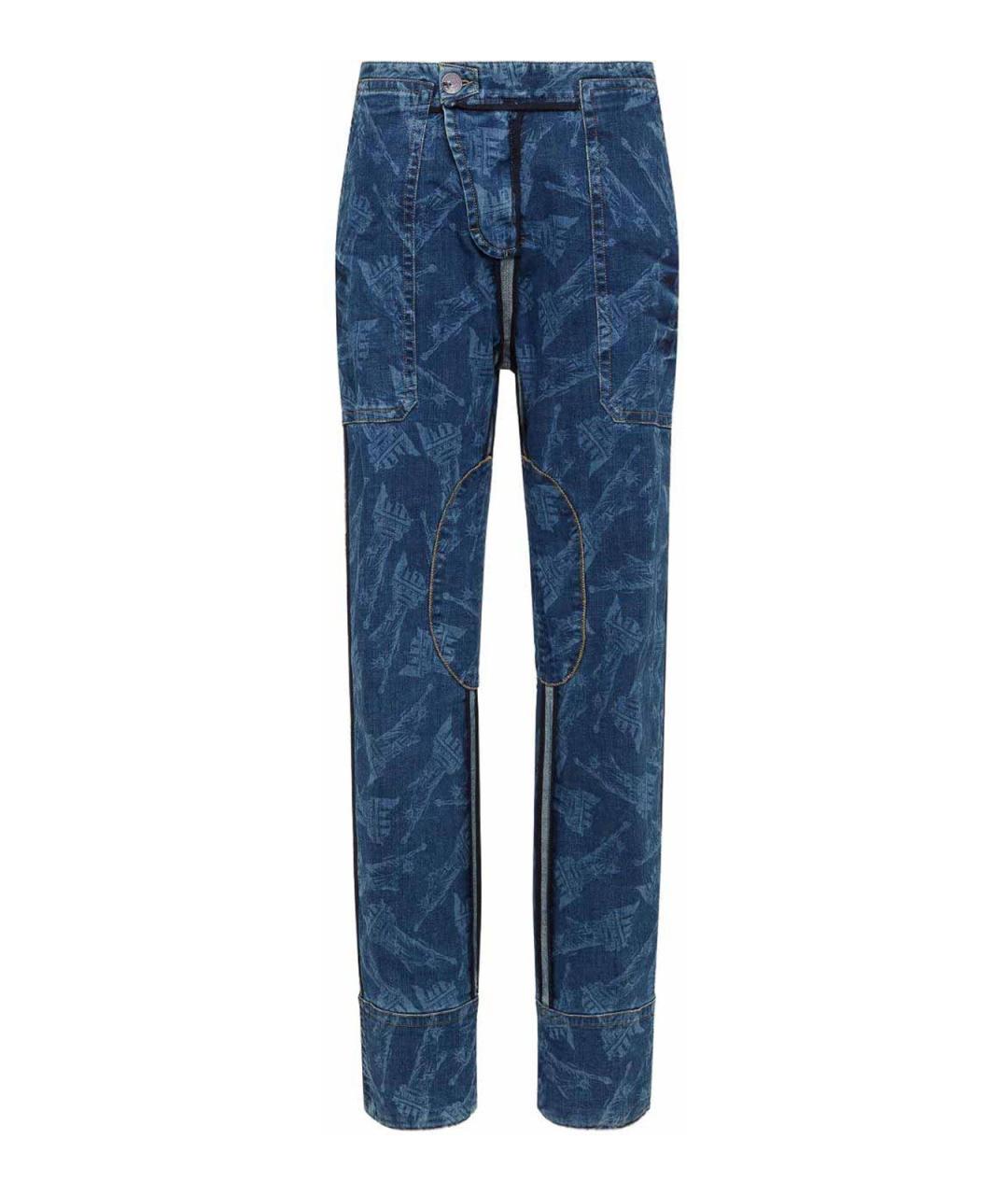 DSQUARED2 Синие хлопковые брюки широкие, фото 1