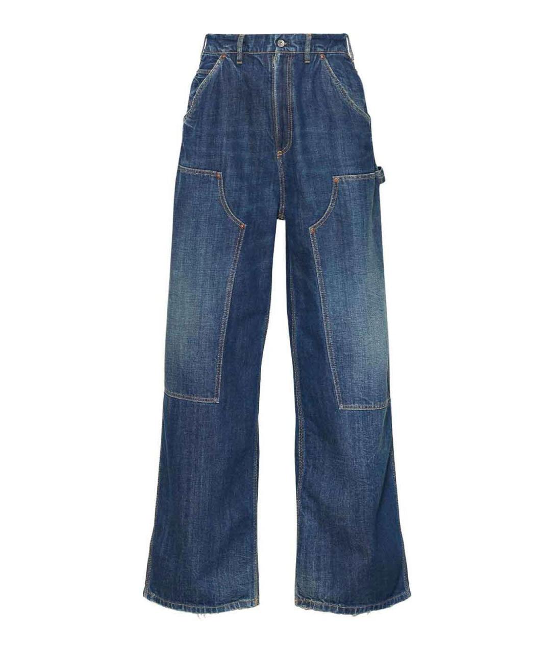 MAISON MARGIELA Синие хлопковые прямые джинсы, фото 1