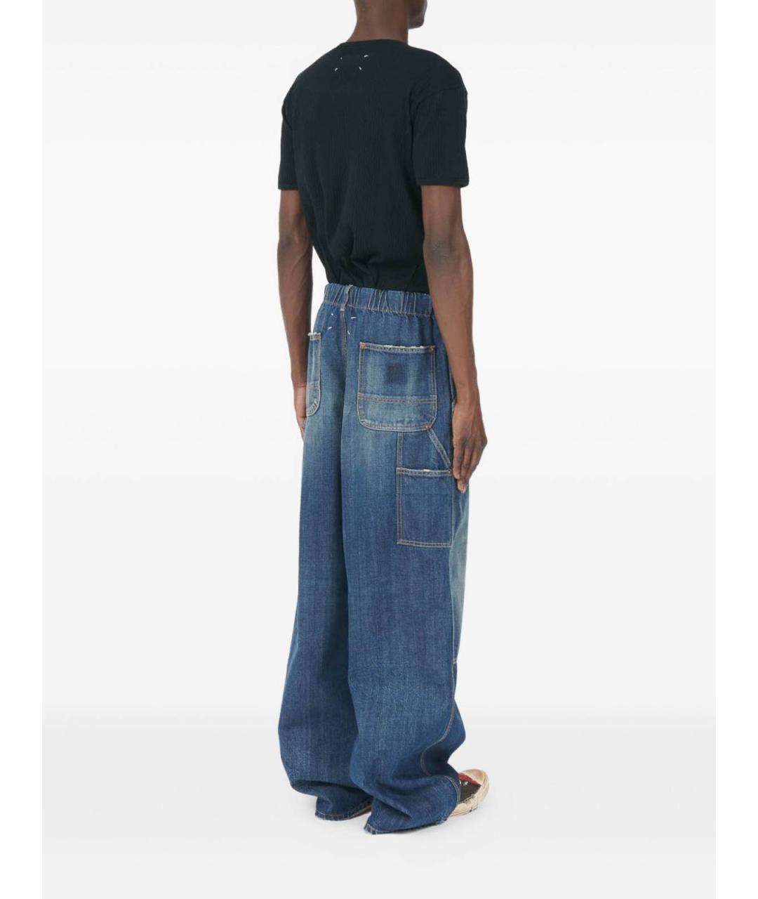 MAISON MARGIELA Синие хлопковые прямые джинсы, фото 3
