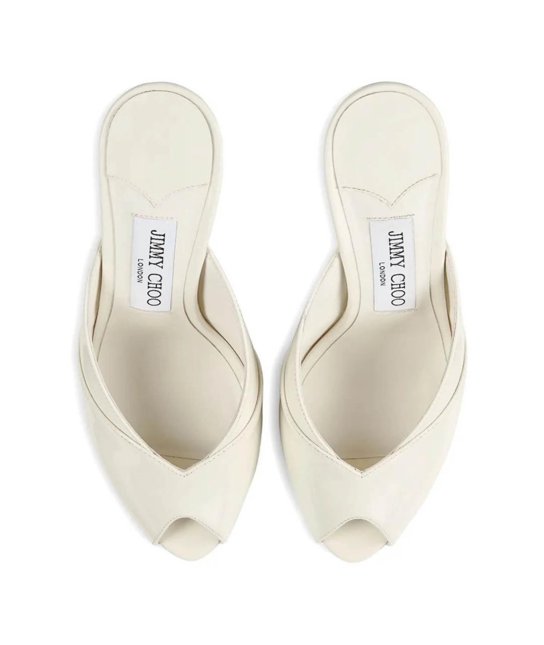 JIMMY CHOO Белые кожаные мюли, фото 5