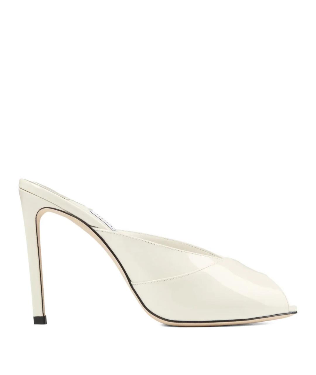 JIMMY CHOO Белые кожаные мюли, фото 3