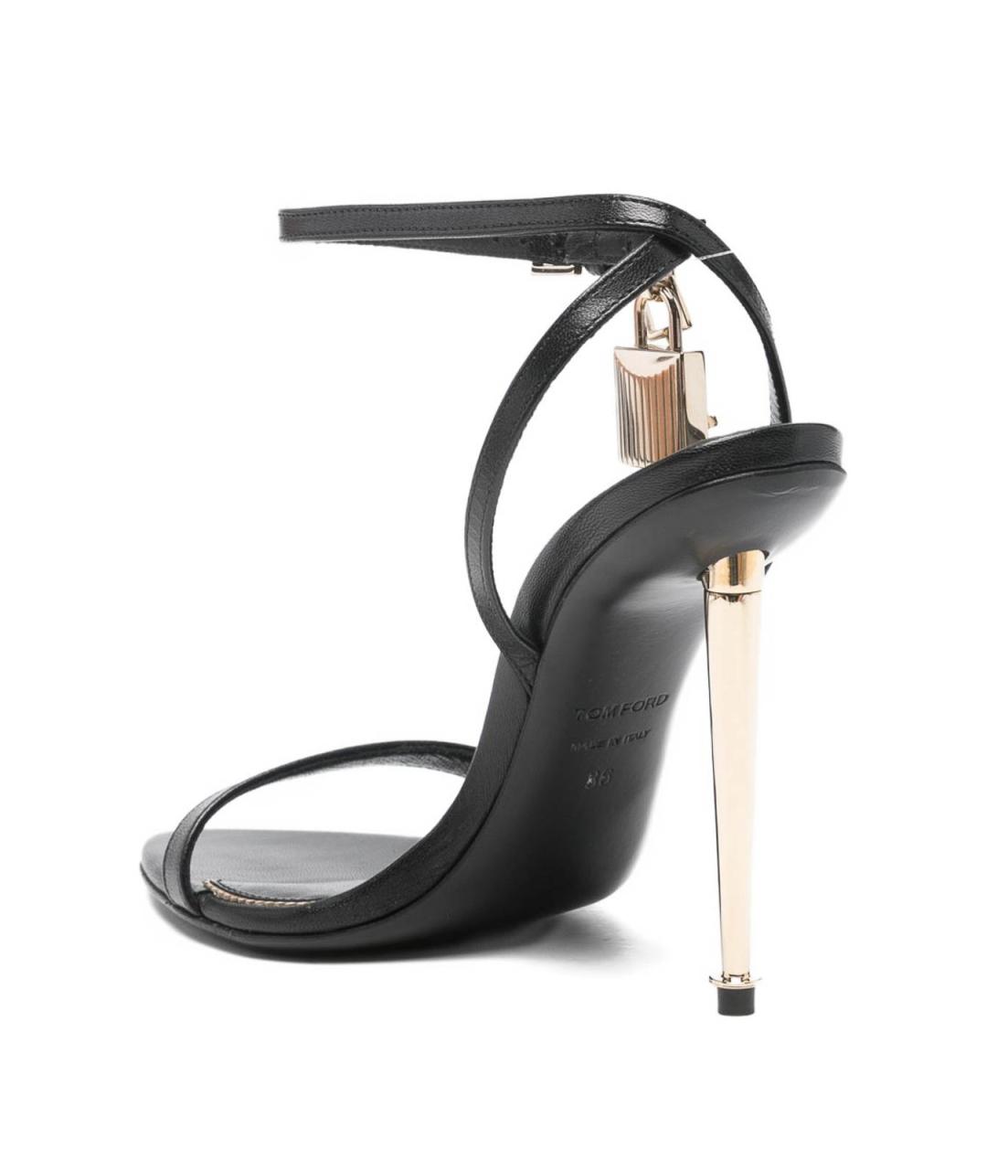 TOM FORD Черные кожаные босоножки, фото 4