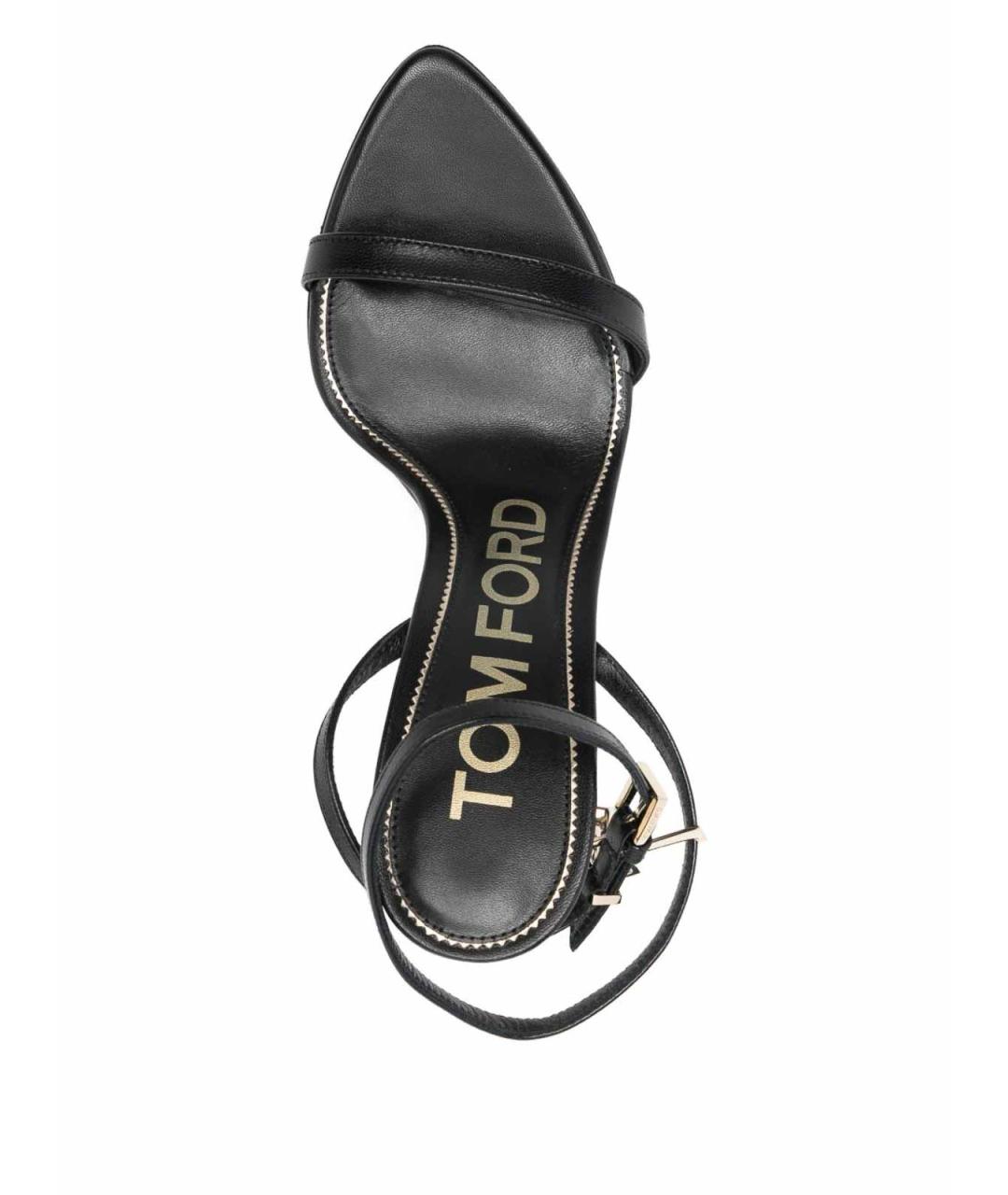 TOM FORD Черные кожаные босоножки, фото 3