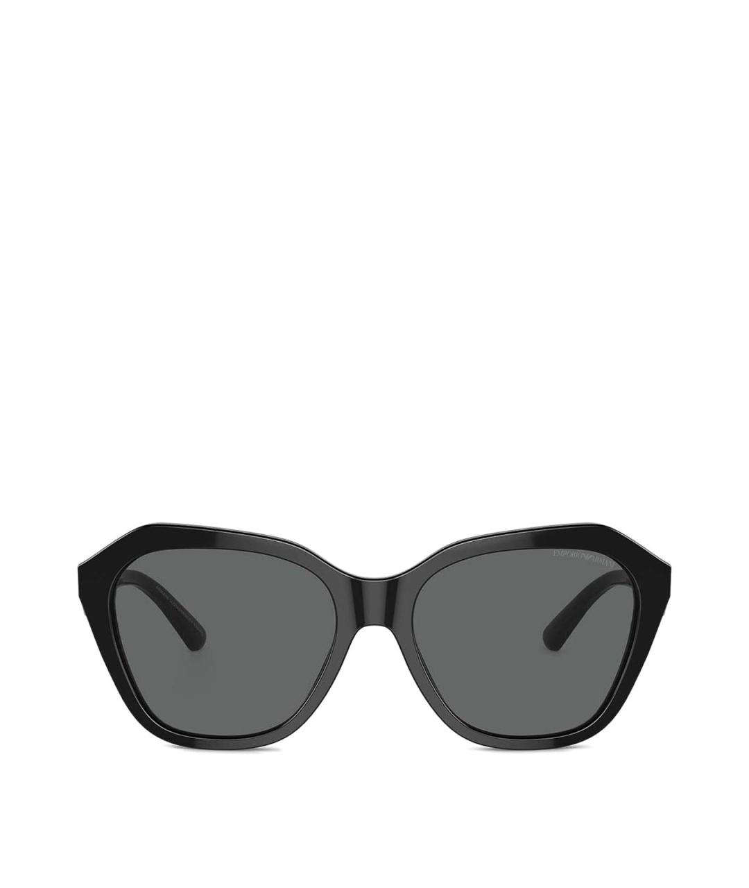 EMPORIO ARMANI Черные пластиковые солнцезащитные очки, фото 1
