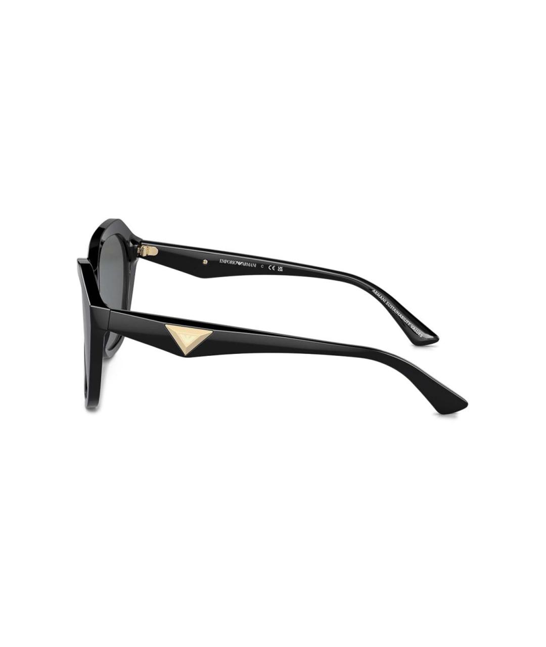 EMPORIO ARMANI Черные пластиковые солнцезащитные очки, фото 3