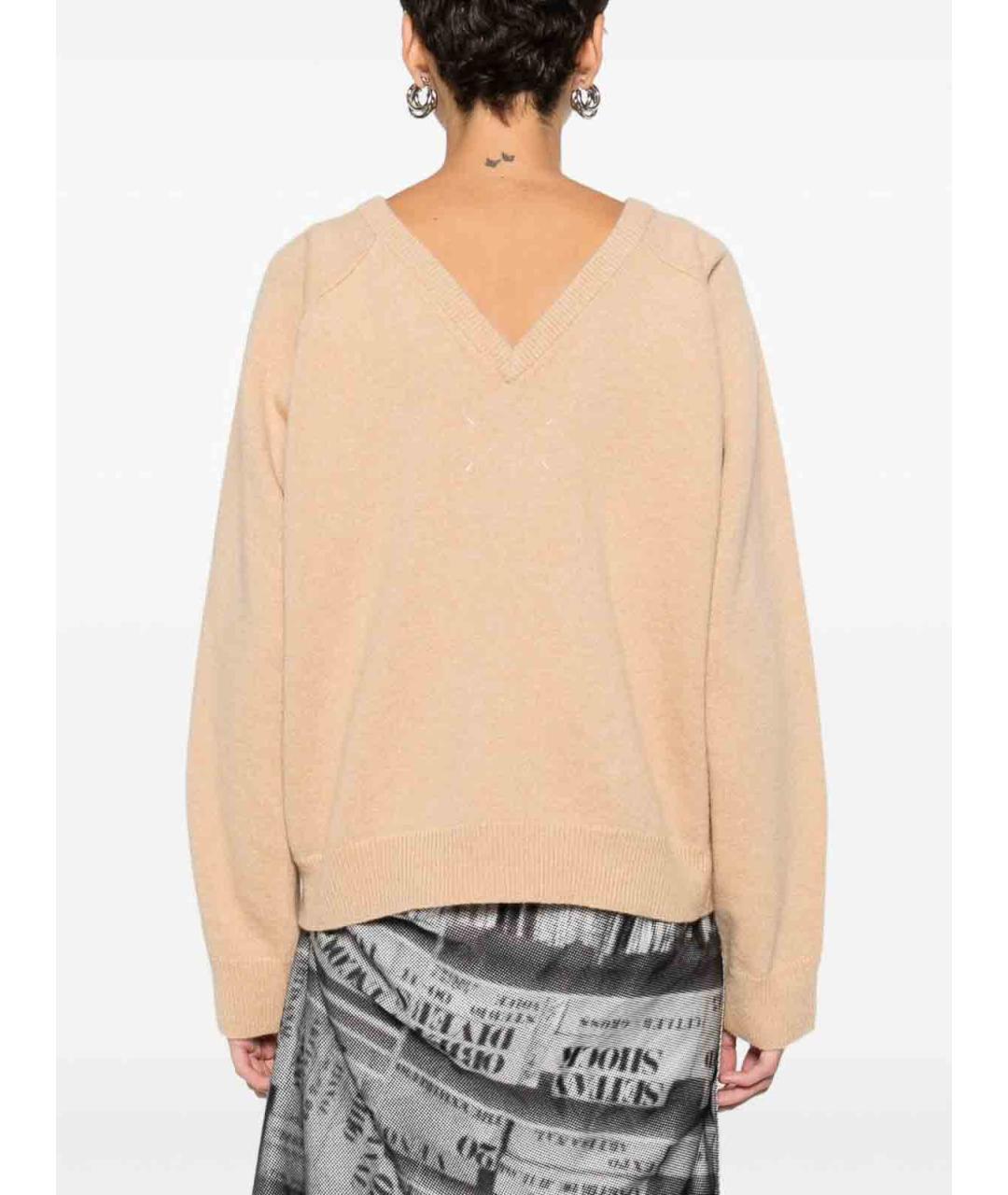 MAISON MARGIELA Бежевый шерстяной джемпер / свитер, фото 4