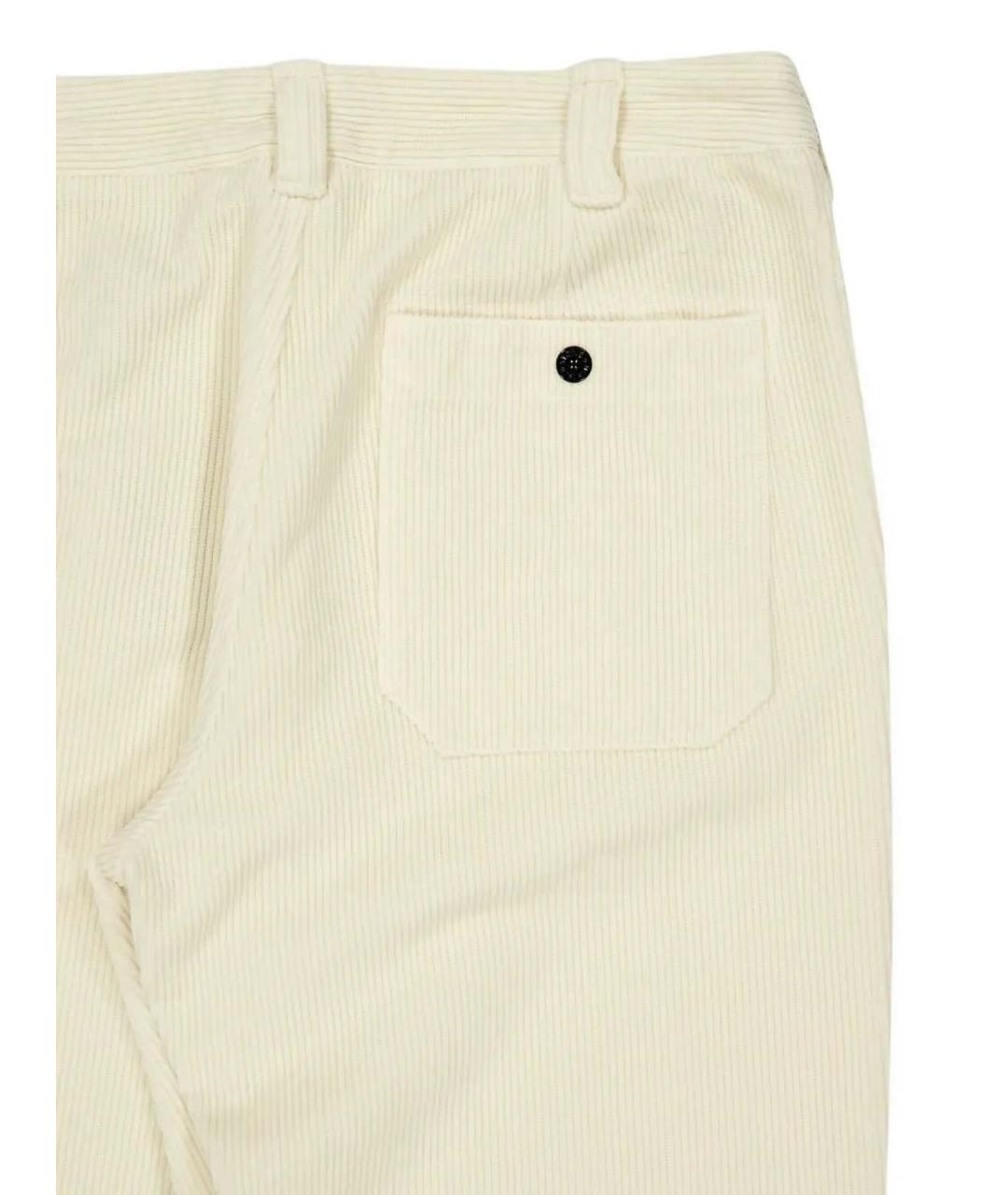 STONE ISLAND Белые хлопковые повседневные брюки, фото 4