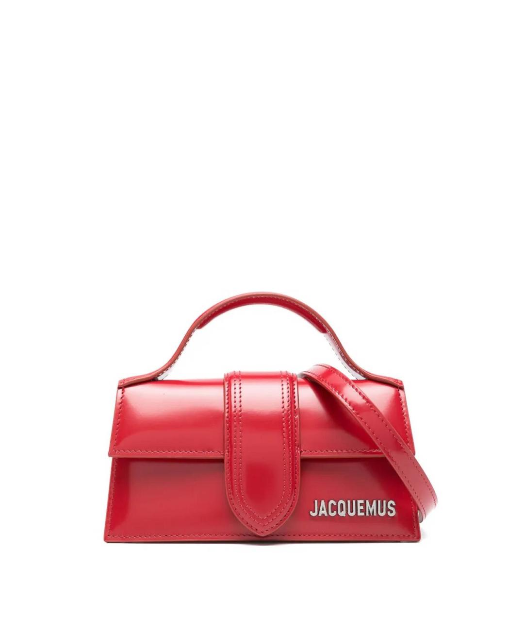 JACQUEMUS Красная кожаная сумка с короткими ручками, фото 4